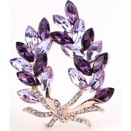 TODOX Brooch New colorful Fashion beauty Women gold Zinc Alloy green blue crystal flower pins lady hot sale party man Gift