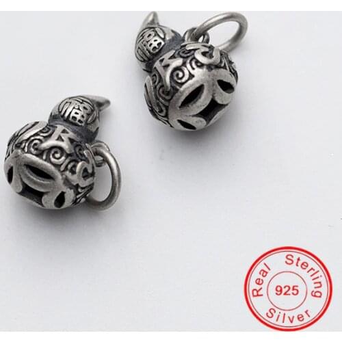 UQBing Retro Money Bag Wish Charms Vintage 925 Sterling Silver Jewelry Findings 2019