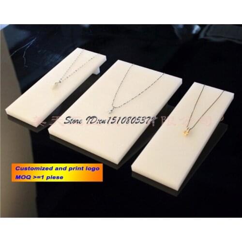 3pcs/set High Quality White Acrylic Necklace Display Holder bracelet Showing Rack Pendant Display Stand Jewelry Showcase