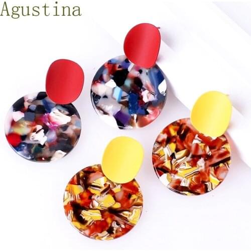 Earrings Fashion Jewelry Women Small Earings Bohemian Dangle Resin Acetate Acrylic Cute Boho Drop African Star Punk Wholesale cc