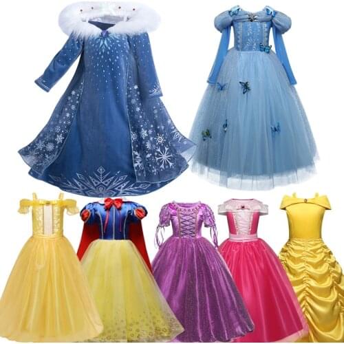 Girls Princess Dress Fancy Dress for Children Kids Halloween Costume Clothing Dress Up Girls Vestidos
