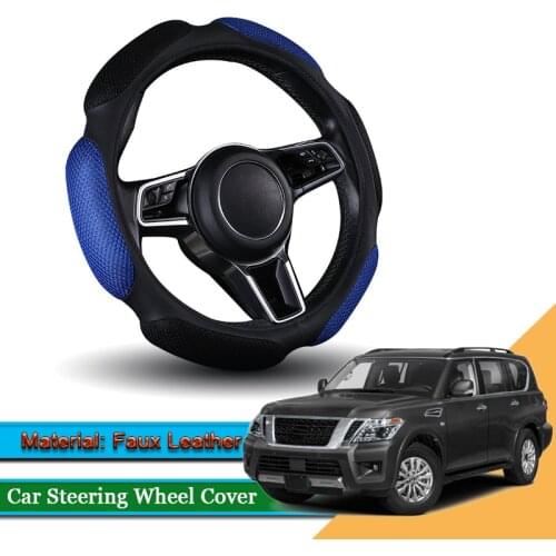 1pcs Car Styling Leather Car Steering Wheel Cover Car Steering-wheel Hubs Automobiles Accessories For Nissan Armada 2016-2020