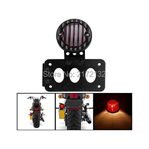 1pcs Motorcycle steel License Plate Bracket Holder Rear Brake Tail Light Lamp For Chopper Bobber Cafe Racer Sportster 883