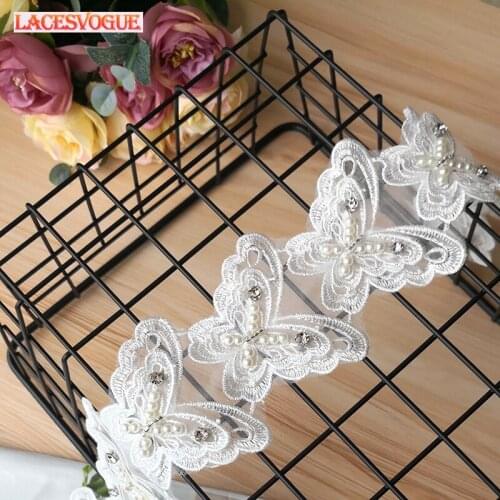 10PCS 5.5cm Embroidery Beaded lace applique Handmade DIY Patches accessories Patchwork Needlework sewing Cloth paste 153