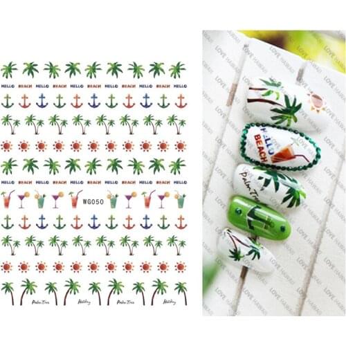 10PCS Bikini Manicure Stickers Summer Beach Coconut Starfish is Fresher Beautify Nail Beauty