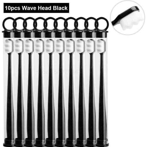 10pcs Ultra-thin Toothbrushes Wave Nano Million Bristles Micro Soft Tooth Brush With Holder Portable Oral Care Eco Product Kit