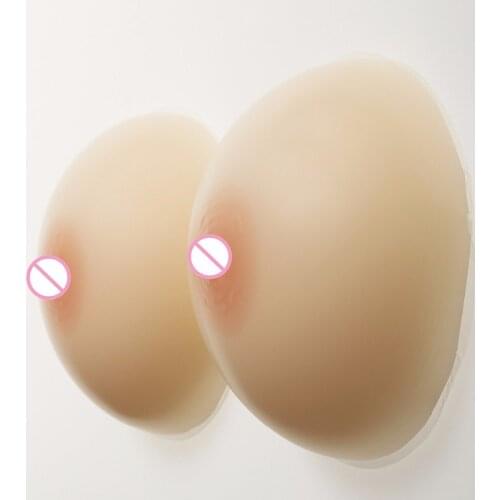1000g/pair Natural Round Boobs Shemale Drag Queen Transgender Crossdresser Silicone Breast Forms Bust Enhancer 36D/38C