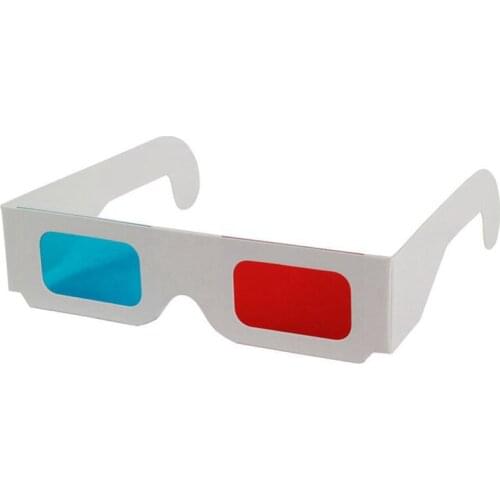 1000 Pcs Universal 3D Glasses for Movies Anaglyph Cardboard Red & Blue Paper 3D Glasses