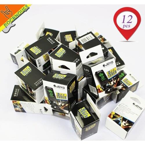 Package 12pcs/lot JOYO LCD Clip-on Guitar Tuner Bass tuner violin tuner ukuele Chromatic universal 360Degree Rotatable sensitive