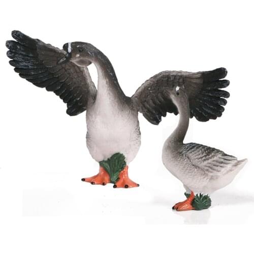 Poultry Animal Simulation Models Goose 2pcs Farmland animal PVC Action Figures Decoration Doll For kids figurines toys