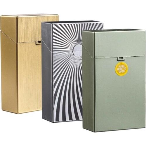 4pcs /lot Multi Color Top Flip Open Plastic Cigarette Case Pack Holders For 110mms Cigarettes Extension Cigarette Box Portable