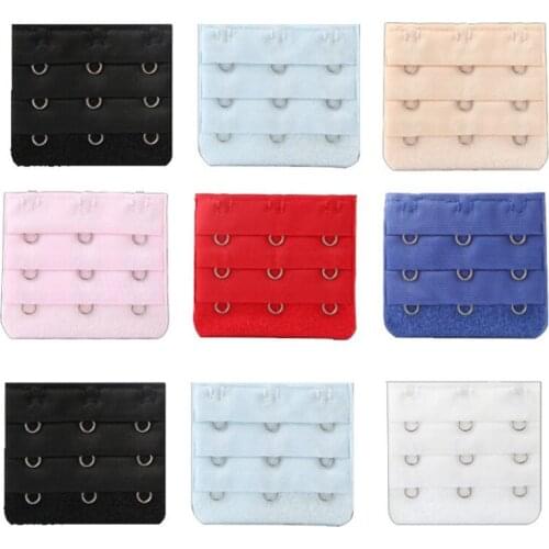 5pcs Bra Buckle Back Extension Delicate Bra Lengthened Buckle 3 Rows 3 Buckle Extenders Strap Hook Adapter for Women Girls