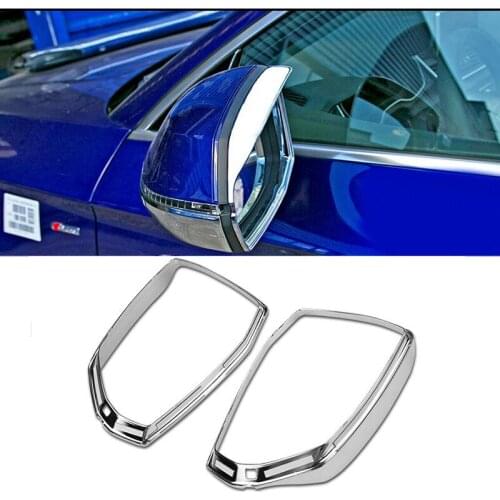 ABS Chrome Exterior Rearview Mirror Eyebrow Frame Cover 2 Pcs For Audi Q5 2018 Exterior Mirror Rain Snow Guard Sun Vent Cover