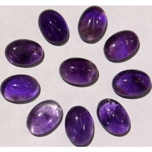 Free Shipping Fashion Hot Selling Top Quality Natural Purple Crystal Stone Oval Cabochon 10x14mm Stone Bead 30pcs/lot