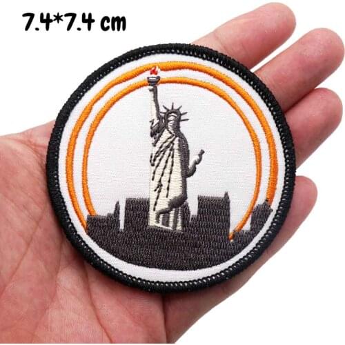 Goddess of liberty Embroidered Applique Sewing Label punk biker Patches Clothes Stickers Apparel Accessories Badge