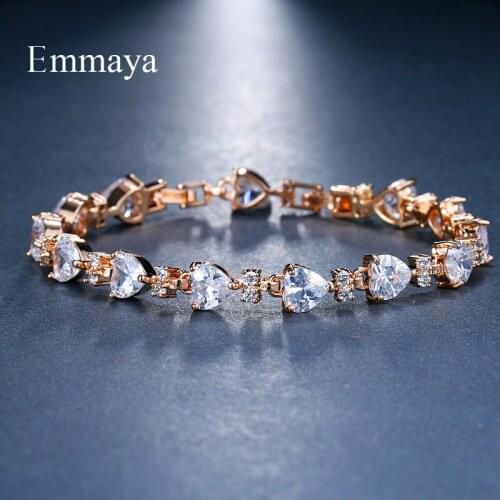 Emmaya Rose Gold Chain Heart Bracelet Bangles Classical 3 Colors Bracelet Wholesale Jewelry for Female Party