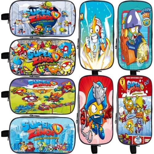 Super Things Pencil Case Kawaii Pen Bag Children Supplies Pencil Pouch Cute Makeup Case Kids Sotrage Bags Super Zings School Box