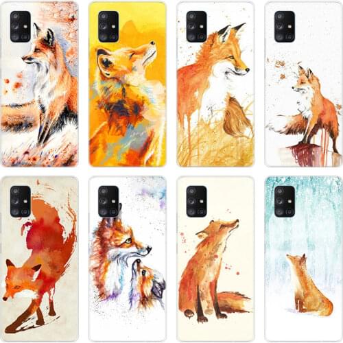 Watercolor Painting The Fox Soft Case for Samsung Galaxy A10 A21 A30 A50 A70 S A20 E A40 A01 A11 A31 A41 A51 A71 A81 A91 Cover