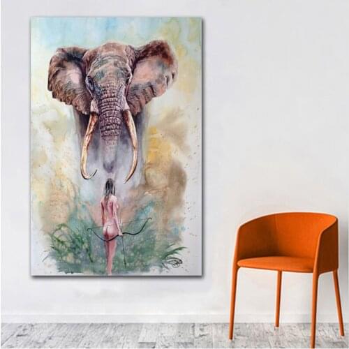 Wild Animals and beauty 5D Diy Diamond Painting full square round elephant Diamond embroidery sale 5d diy diamond mosaicZP-1471