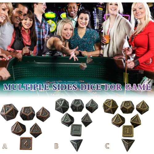 For Dungeons & Dragons 7pcs/set Innovative RPG Dice D&D Metal Dice Set