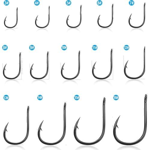 DONQL 100pcs/Box High Carbon Steel Barbed Fishing Hook Worm Pond Fish Bait Holder for Carp Fishing Tackle Jig Head Fishooks