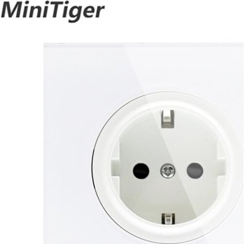 EsooLi 2019 New Arrival Crystal Glass Panel 16A EU Standard Wall Power Socket Outlet Grounded With Child Protective Lock