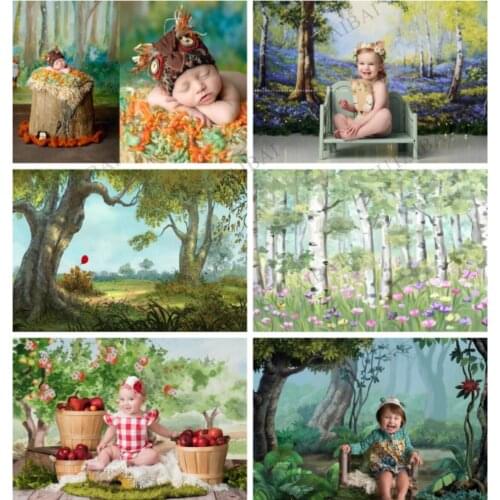 Natural Scenery Enchanted Forest Backdrops for Photography Fairy Tale Baby Shower Newborns Birthday Studio Photo Background Prop