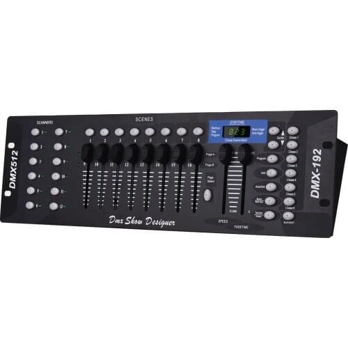 DMX512 Light Controller Console Panel 192CH Programming Function Sound Activated with LED Screen Antenna for Stage DJ Pubs Bar