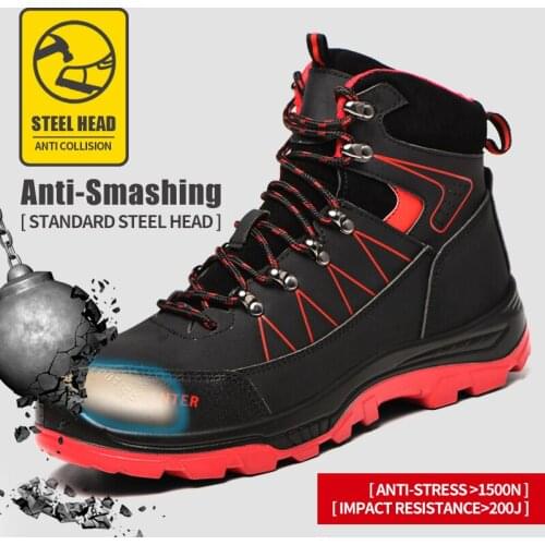 Steel Toe Indestructible Shoes Men Women Lightweight Puncture Resistant Safety Work Boots Sneakers Warm Fur Lining for Winter