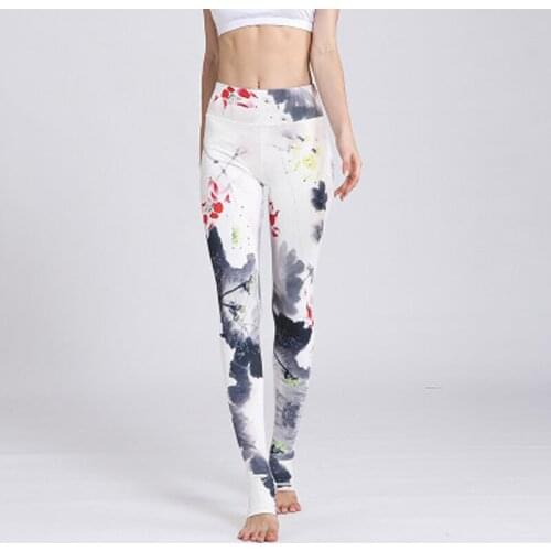 Printing Slim Leggings Women Fitness Yoga Pants Workout Sports Leggings Tummy Control Trousers Sexy Hip Lifting Tights Gym Pants