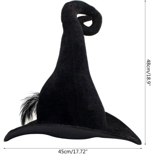 M68E Halloween Witch Wizard Hat Party Costume Headgear Devil Cosplay Props Decoration Accessories for Adult
