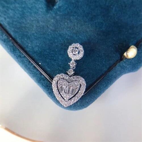 QTT New Classic Love Heart Natural Stone Pendant Necklace White Crystal Necklace For Women 925 Sterling Silver Chain Necklace