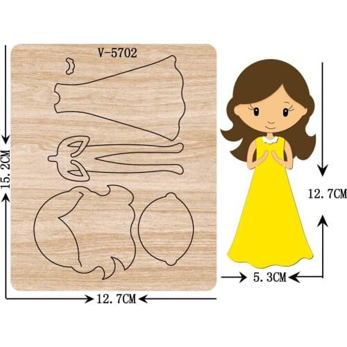 New girl wooden dies cutting dies for scrapbooking Multiple sizes V-5702
