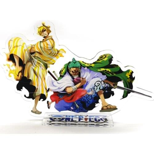 One Piece Roronoa Zoro Sanji Wano Kuni GM acrylic stand figure model plate holder cake topper anime