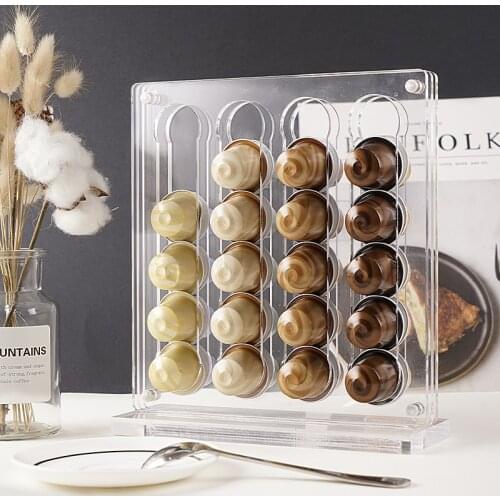 Transparent Nordic Acrylic Nespresso Coffee Pods Holder Display Rack Coffee Capsule Stand Kitchen Capsule Storage Rack