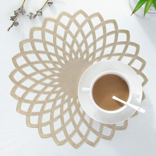 PVC Material Skeleton Placemat Hollow Insulation Coaster Pads Table Bowl Mat Home Decor Heat Resistant Placemat For Dining Table