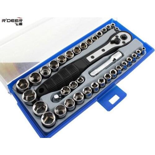 R'DEER high quality screwdriver tool Cr-V steel 38PCS repair opening tool kit with socket NO.RTH-38A freeshipping