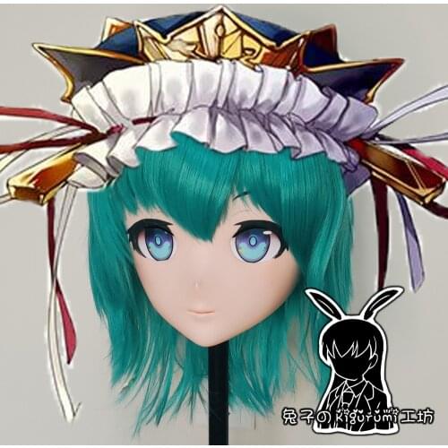 R-Mask 05) Full Head Resin Anime Touhou Project Shikieiki Yamaxanadu Kigurumi Mask BJD Crossdresser Doll Cosplay Mask