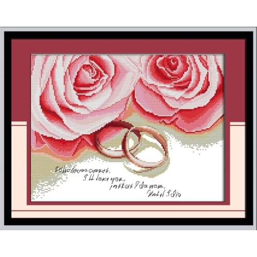 Joy Sunday Faithful Love Chinese Cross Stitch Kits Ecological Cotton Stamped Printed 11CT 14CT DIY Wedding Decoration For Home