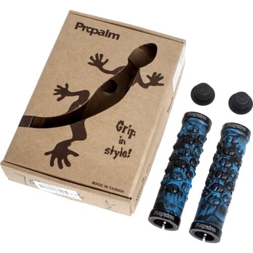 PROPALM Bicycle MTB Handlebar Grips TPR Rubber Double Side Lock-on Bike Handlebar Skull Design Cycling Grips Parts For Bicycles