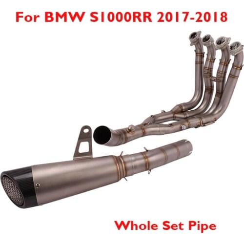 S1000RR Motorcycle Exhaust System Full Pipe Escape Muffler Silencer Tip Slip on Whole Set for BMW S1000RR 2017 2018