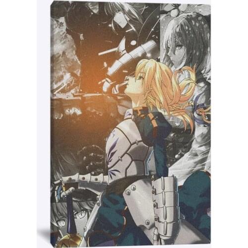 Saber Fate Anime Decoration Prints Manga Canvas Home Decor Dorm Living Room Bedroom Poster Painting Wall Art