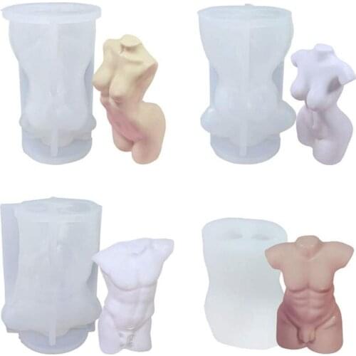 Silicone Candle Mould Women Body Mould for Homemade Soap Soy Wax Art Fragrance Candle DIY Craft