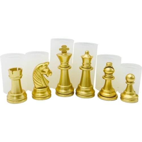 Candle Molds Silicone 3d International Chess Form for Homemade Diy Clay Soap Resin Candle Making Supplie Wax Modeling Tool