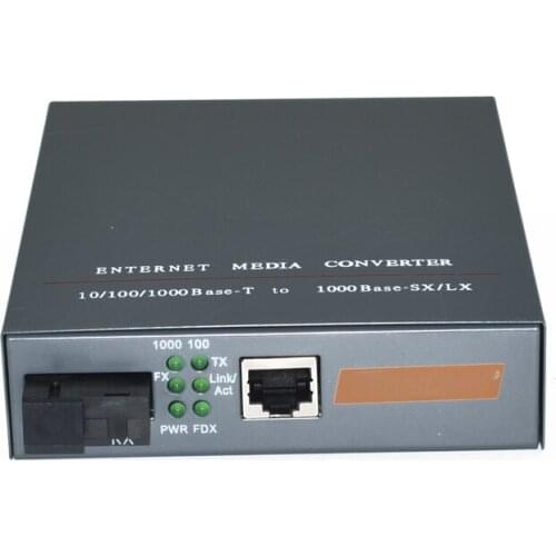 1Pair 10/100/1000Base Netlink HTB-GS-03-AB SM simplex Fiber Optic Media Converter 20KM Enternet Optical transceiver converter