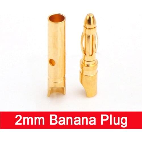 Slim 2MM Banana Plug (short) 20A 7U Thick Gold Plating Connectors Terminals DIY Model Accessories