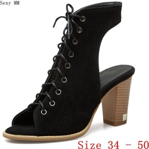 Women Gladiator Sandals High Heels Pumps Summer Shoes Woman High Heel Sandals Plus Size 34 - 40 41 42 43 44 45 46 47 48 49 50