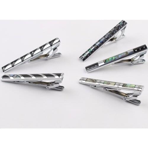 Jewelry Cute Glass Metal Ties Clips Gentlemen Classy Necktie Tie Clip Pin Shell Clamp