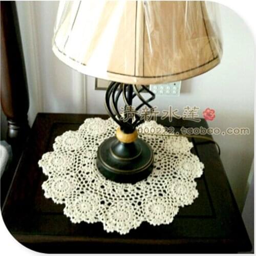Zakka 2016 new arrival 40cm round 100% natural cotton crochet lace doilies for home decoration with real touch flower forwedding