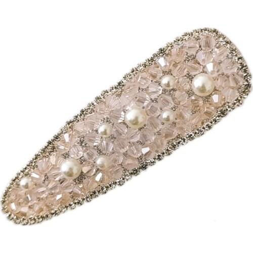 Handmade Jewelry Hair Clips for Women Headpieces Crystal BB Snap Hairpins Pearl Alligator Hairgrips Girls Hair Accessories